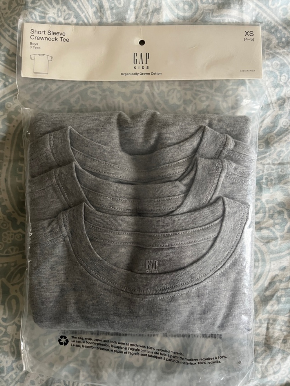 GAP KIDS Organic Cotton Short Sleeve Crewneck Tee 3 Pack